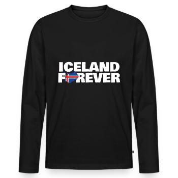 Islande - T-shirt manches longues Premium bio Homme - noir - Devant - Nico (187cm)