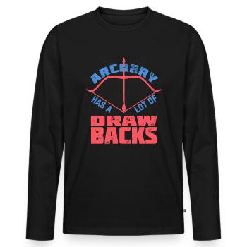Funny archery gift idea - Men's Premium Organic Long Sleeve Shirt - black - Front - Nico (187cm)