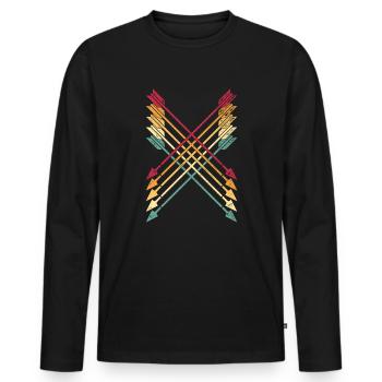 Pfeil Und Bogen - Männer Premium Bio Langarmshirt - Schwarz - Vorne - Nico (187cm)