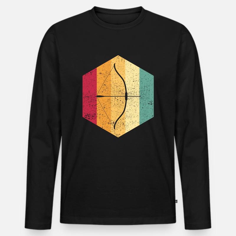 BOGENSCHIESSEN - Männer Premium Bio Langarmshirt - Schwarz