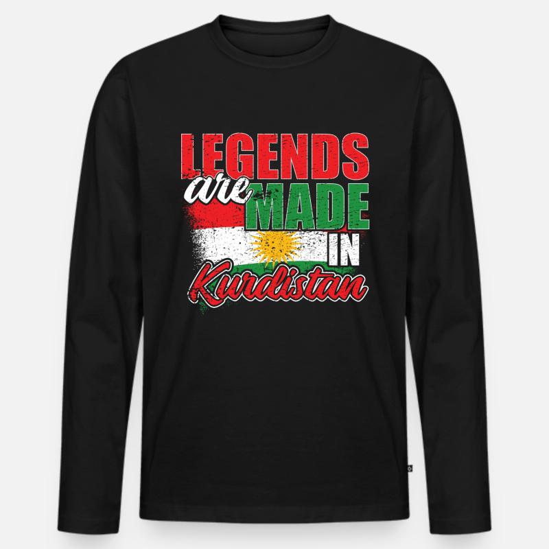 Kurdistan - Männer Premium Bio Langarmshirt - Schwarz