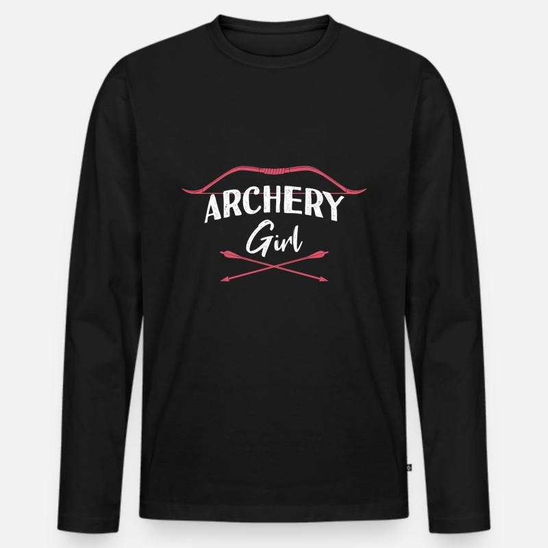 Bogenschießen Mädchen - Männer Premium Bio Langarmshirt - Schwarz