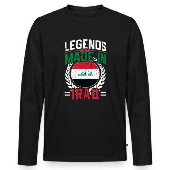 Iraq gift idea - Men's Premium Organic Long Sleeve Shirt - black - Front - Nico (187cm)