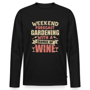 Jardinage drôle - T-shirt manches longues Premium bio Homme - noir - Devant - Nico (187cm)