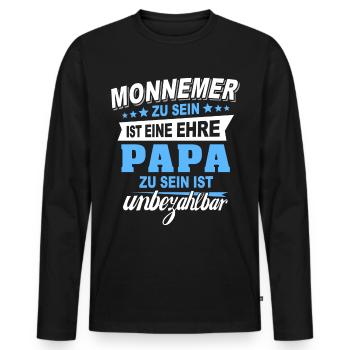 Monnemer Papa Mannheimer Geschenk Vatertag - Männer Premium Bio Langarmshirt - Schwarz - Vorne - Nico (187cm)