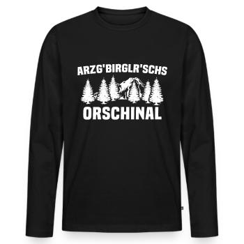 Erzgebirge Orschinal Original Saxe - T-shirt manches longues Premium bio Homme - noir - Devant - Nico (187cm)