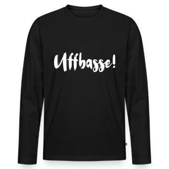 Uffbasse Mannheimer Mannheim Monnemer Pfalz - T-shirt manches longues Premium bio Homme - noir - Devant - Nico (187cm)