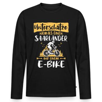 E-Bike Saarländer E Bike Saarland Ebike - Männer Premium Bio Langarmshirt - Schwarz - Vorne - Nico (187cm)