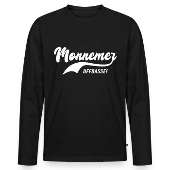 Monnemer Uffbasse Mannheimer Mannheim - T-shirt manches longues Premium bio Homme - noir - Devant - Nico (187cm)