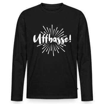 Uffbasse Mannheimer Dialecte Mannheim - T-shirt manches longues Premium bio Homme - noir - Devant - Nico (187cm)