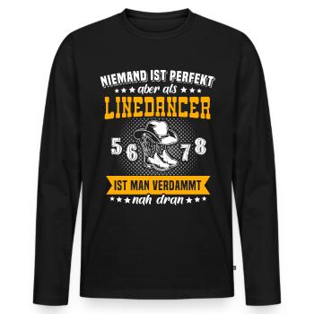 Linedance Country Western Line Dancer - Männer Premium Bio Langarmshirt - Schwarz - Vorne - Nico (187cm)