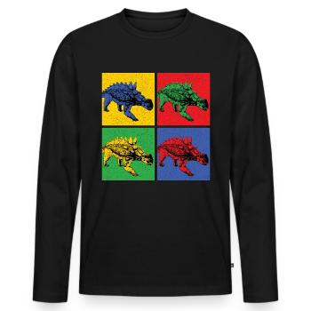 ANKYLOSAURUS - Männer Premium Bio Langarmshirt - Schwarz - Vorne - Nico (187cm)