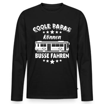 Busfahrer Papas Spruch Papa Fährt Bus - Männer Premium Bio Langarmshirt - Schwarz - Vorne - Nico (187cm)