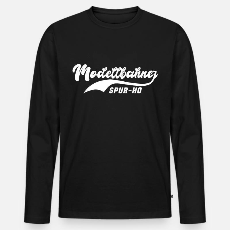 Modelleisenbahn Modellbahner Spur H0 - Männer Premium Bio Langarmshirt - Schwarz