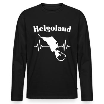 Helgoland EKG Herzlinie Helgoländer Insel Souvenir - Männer Premium Bio Langarmshirt - Schwarz - Vorne - Nico (187cm)