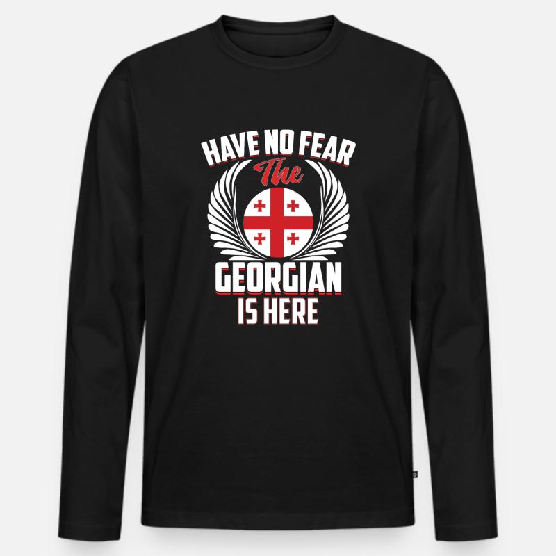 Georgien - Männer Premium Bio Langarmshirt - Schwarz