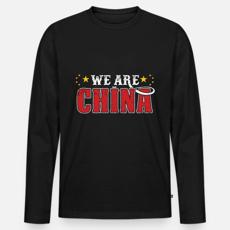 Wir Sind China! - Männer Premium Bio Langarmshirt - Schwarz