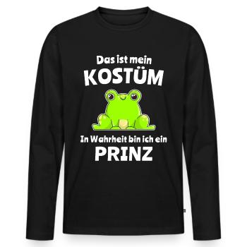 Frosch Frösche Froschkostüm Sprüche Froschprinz - Männer Premium Bio Langarmshirt - Schwarz - Vorne - Nico (187cm)