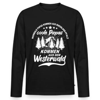 Westerwald Papa Westerwälder Sprüche Pfalz - Männer Premium Bio Langarmshirt - Schwarz - Vorne - Nico (187cm)