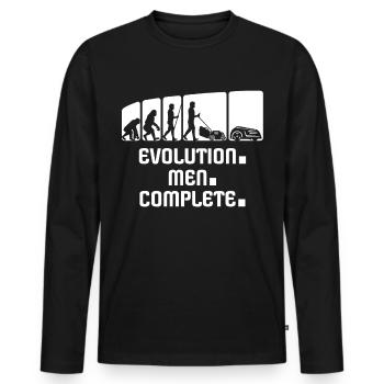 Faucheuse de tondeuse tondeuse Tondeuse Evolutions - T-shirt manches longues Premium bio Homme - noir - Devant - Nico (187cm)