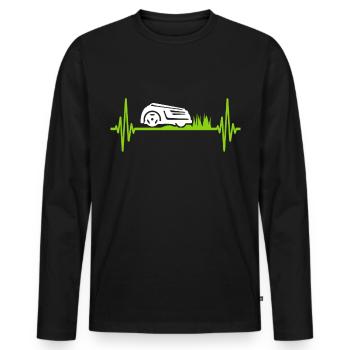Faucheuse de tondeuse tondeuse ÉLECTROG - T-shirt manches longues Premium bio Homme - noir - Devant - Nico (187cm)