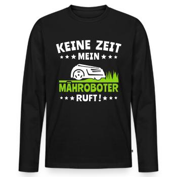 Mähroboter Garten Rasenmäher Geschenk - Männer Premium Bio Langarmshirt - Schwarz - Vorne - Nico (187cm)
