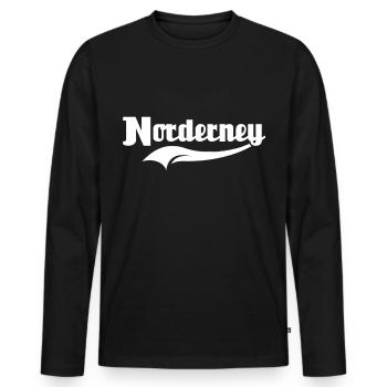 Norderney Souvenir Inselurlaub - Männer Premium Bio Langarmshirt - Schwarz - Vorne - Nico (187cm)