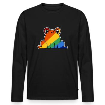 LGBT Gay Pride Regenbogen LGBTQ Frosch - Männer Premium Bio Langarmshirt - Schwarz - Vorne - Nico (187cm)