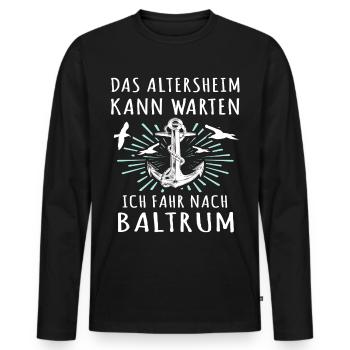Baltrum Nordseeküste Nordsee Souvenir - Männer Premium Bio Langarmshirt - Schwarz - Vorne - Nico (187cm)