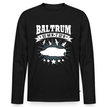 L'île de Baltrum coordonne la mer du Nord - T-shirt manches longues Premium bio Homme - noir - Devant - Nico (187cm)