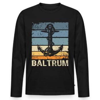 Ancre de la côte de la mer du Nord souvenir Baltrum - T-shirt manches longues Premium bio Homme - noir - Devant - Nico (187cm)