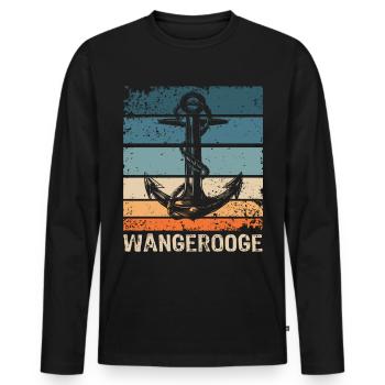 Wangerooge Insel Nordsee Motiv - Männer Premium Bio Langarmshirt - Schwarz - Vorne - Nico (187cm)