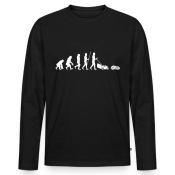 Mähroboter Evolutions Garten Rasenflüsterer - Männer Premium Bio Langarmshirt - Schwarz - Vorne - Nico (187cm)