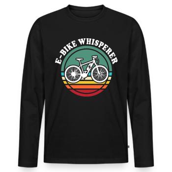 Ebike Flüsterer Ebiker Elektrofahrrad - Männer Premium Bio Langarmshirt - Schwarz - Vorne - Nico (187cm)