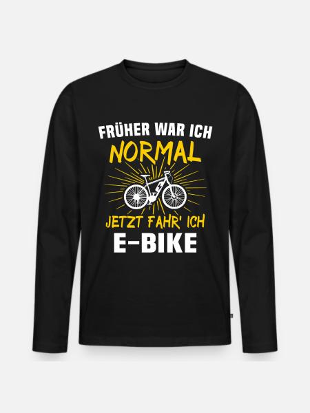Ebike Sprüche E-Biker - Männer Premium Bio Langarmshirt - Schwarz