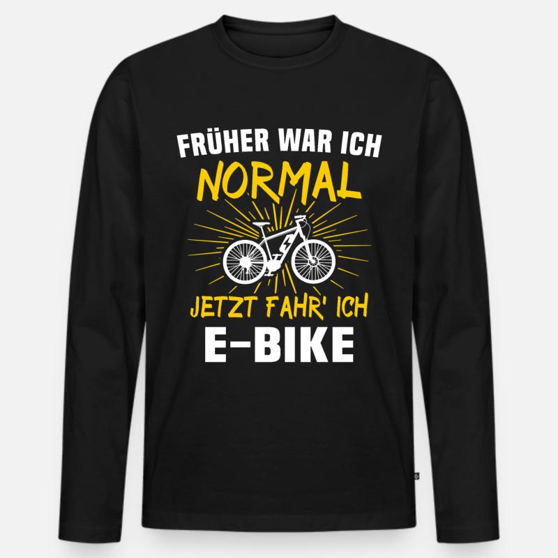 Ebike Sprüche E-Biker - Männer Premium Bio Langarmshirt - Schwarz