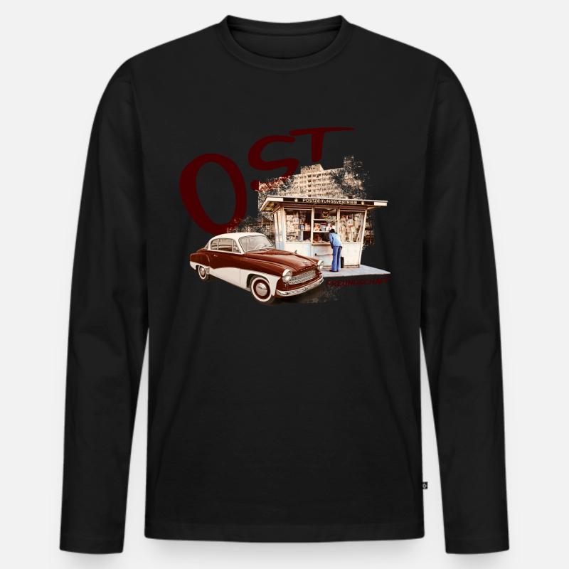 ostfreundschaft ddr - Männer Premium Bio Langarmshirt - Schwarz