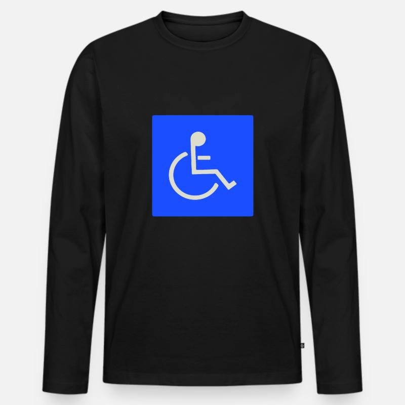 Schild Rollstuhlfahrer behindert - Männer Premium Bio Langarmshirt - Schwarz
