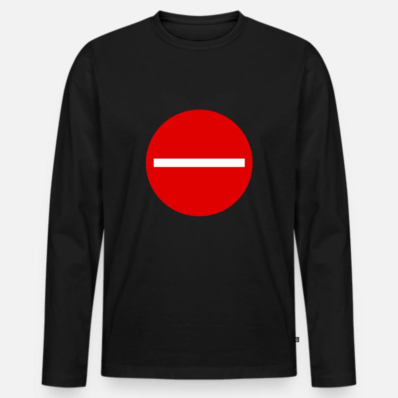 Schild Durchfahrt verboten - Männer Premium Bio Langarmshirt - Schwarz