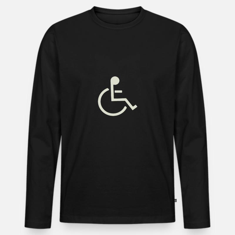 Rollstuhlfahrer - Männer Premium Bio Langarmshirt - Schwarz