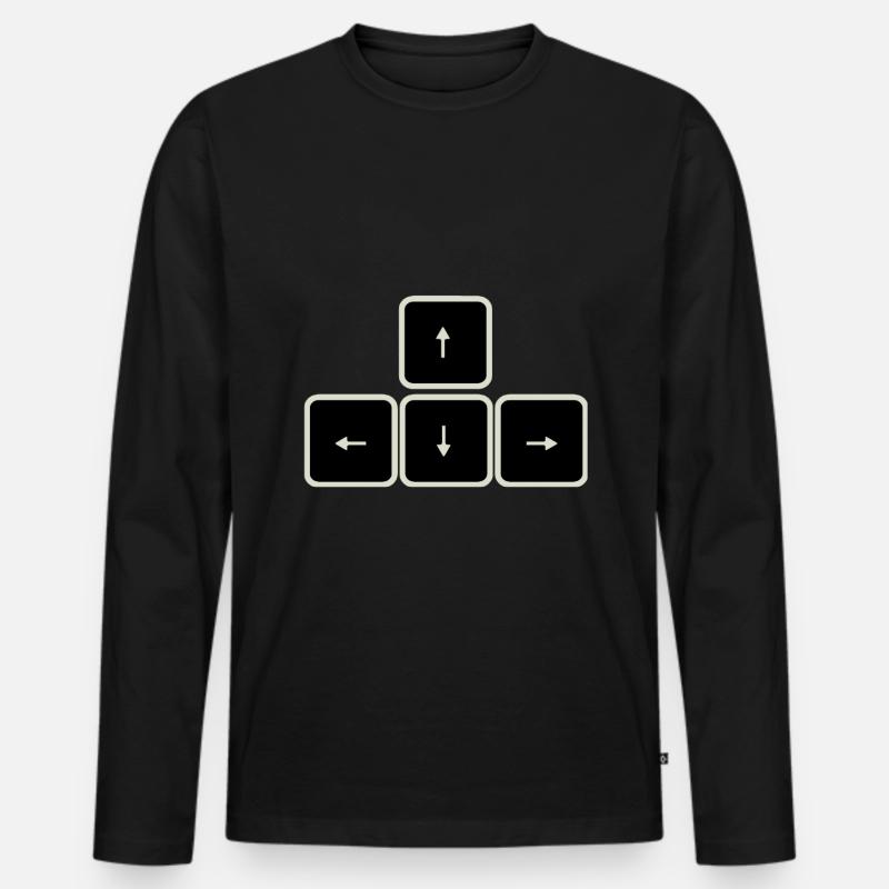Arrow Keys Keyboard Computer Nerd - Men's Premium Organic Long Sleeve Shirt - black