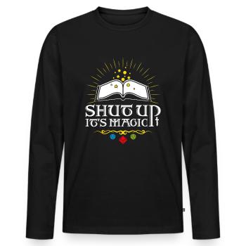 Shut up It's magic ! - T-shirt manches longues Premium bio Homme - noir - Devant - Nico (187cm)