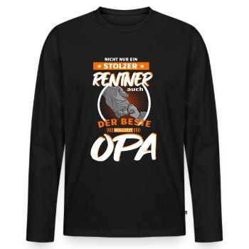 Pensioners super gift for grandpa - Men's Premium Organic Long Sleeve Shirt - black - Front - Nico (187cm)