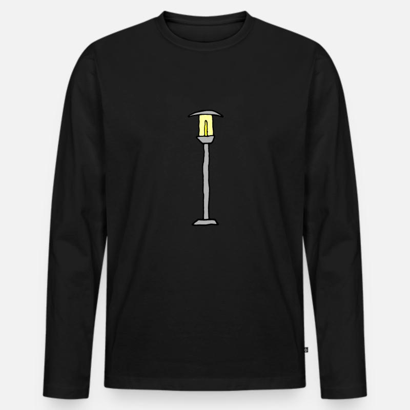 Straßenlaterne - Männer Premium Bio Langarmshirt - Schwarz