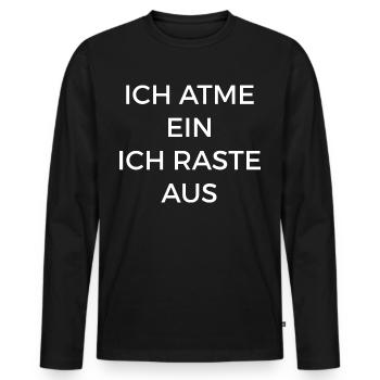 No Title - Männer Premium Bio Langarmshirt - Schwarz - Vorne - Nico (187cm)