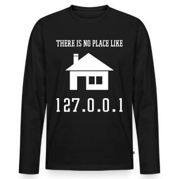 Programmierung Es gibt keinen Ort wie 127.0.0.1 - Männer Premium Bio Langarmshirt - Schwarz - Vorne - Nico (187cm)