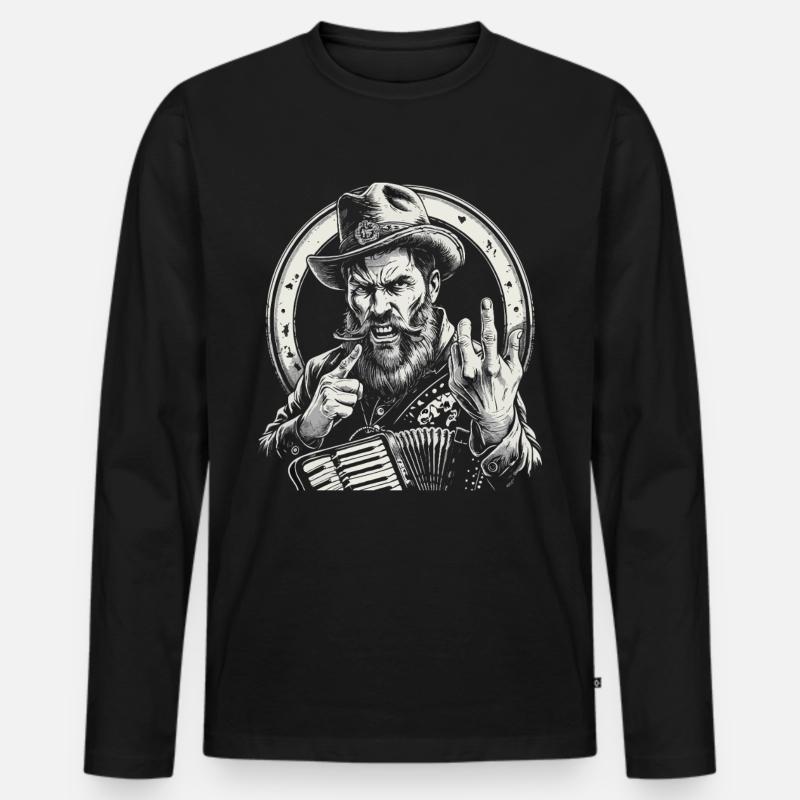 Grantler Grumpy Bavarian dialects Bavaria - Men's Premium Organic Long Sleeve Shirt - black