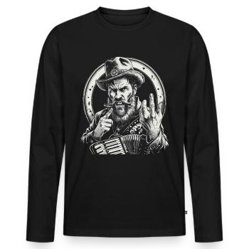 Grantler Grumpy Bavarian dialects Bavaria - Men's Premium Organic Long Sleeve Shirt - black - Front - Nico (187cm)