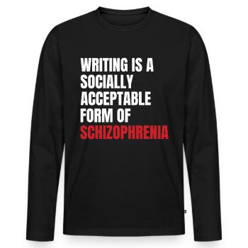 Sensibilisation à la schizophrénie TShirt Design Writing - T-shirt manches longues Premium bio Homme - noir - Devant - Nico (187cm)
