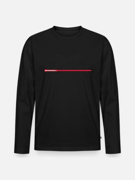 Lichtschwert Rot - Männer Premium Bio Langarmshirt - Schwarz